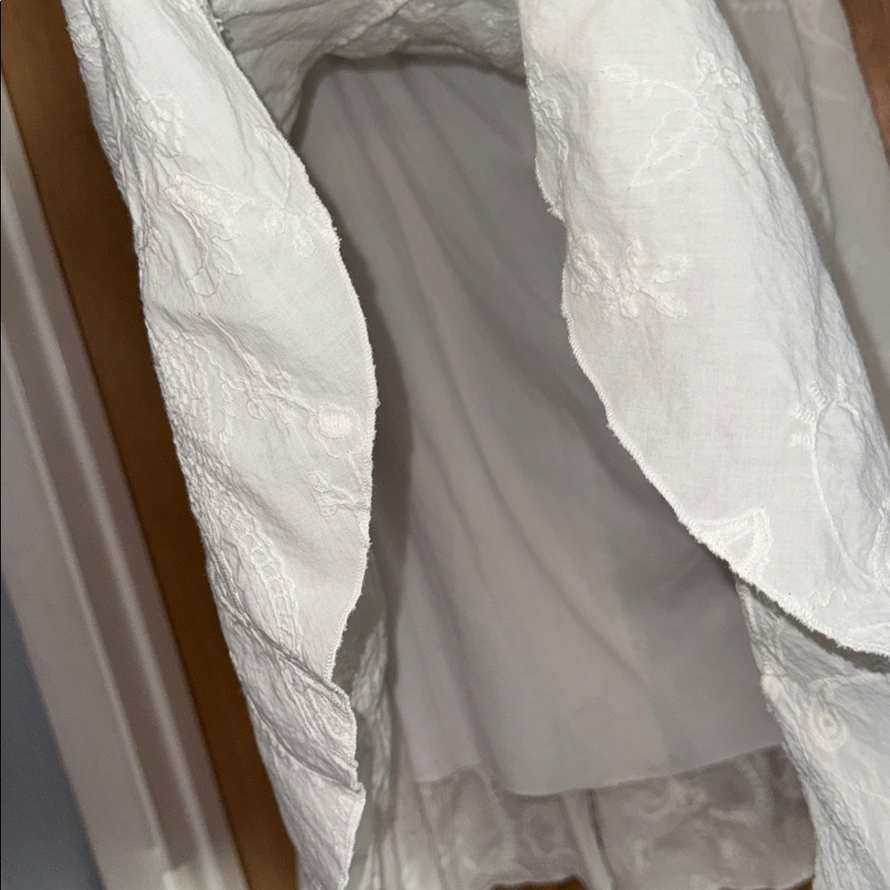NWOT JKLA California Elegant White Embroidered Skirt with Lining Size Large - Picture 5 of 5